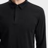 FILA White Fashion Simple Classic Solid Color Comfortable Business Commuting Casual Versatile Long Sleeve Polo Shirt Men tops Black F11M633204FBK