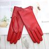 New Ladies Sheepskin Touch Screen Gloves Single Leather Thin Unlined Classic Solid Color Versatile Straight Driving Gloves