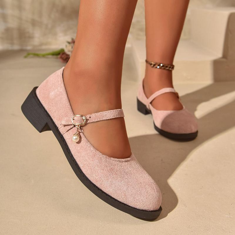 

Женские кроссовки Новые Универсальные Винтажные кроссовки Женские Осенние Плоская подошва Бархатная поверхность Средний каблук Молочные туфли Мягкая кожа Туфли Мэри Джейн 36 розовый