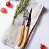 Laguiole Olive Handle Dinner Knife and Fork Set In Gift Box