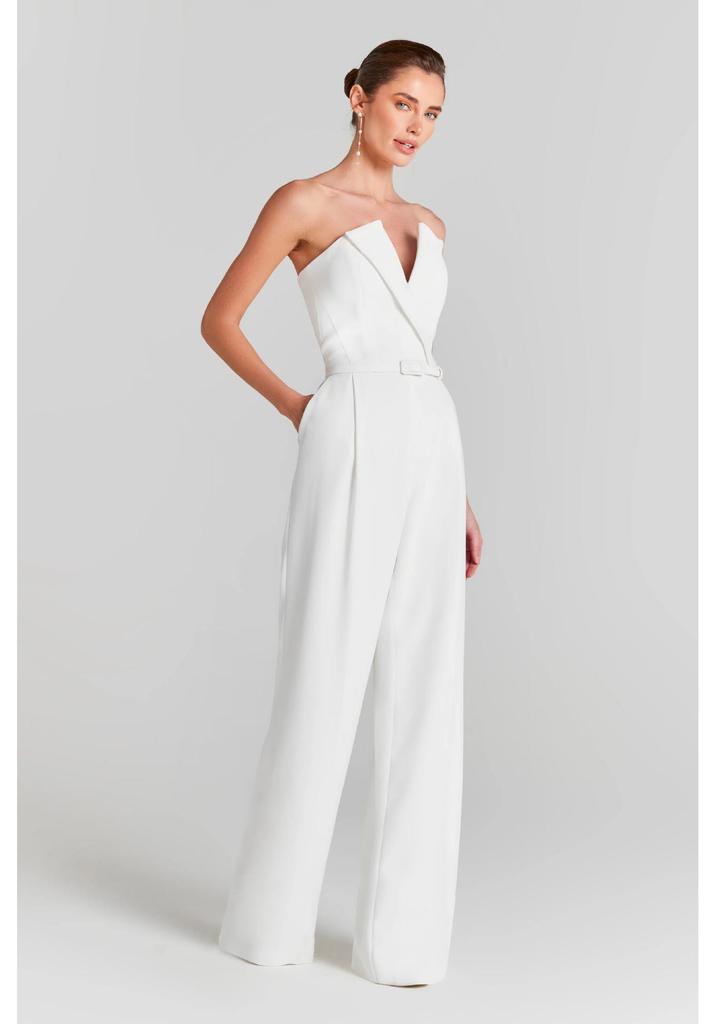 Weißer Perlenverzierte Jumpsuit Romper - Modisches Lässiges Zweiteiliges Set für Damen