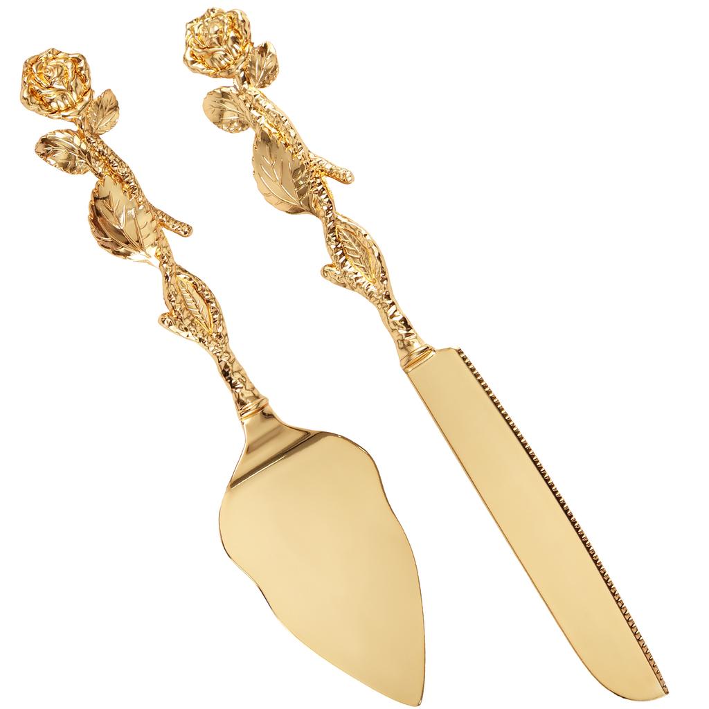 Tårt Skärset för Bröllop Elegant Tårtkniv och Serveringsset Tårtskärare Pajspatel för Födelsedag Årsdag Jul