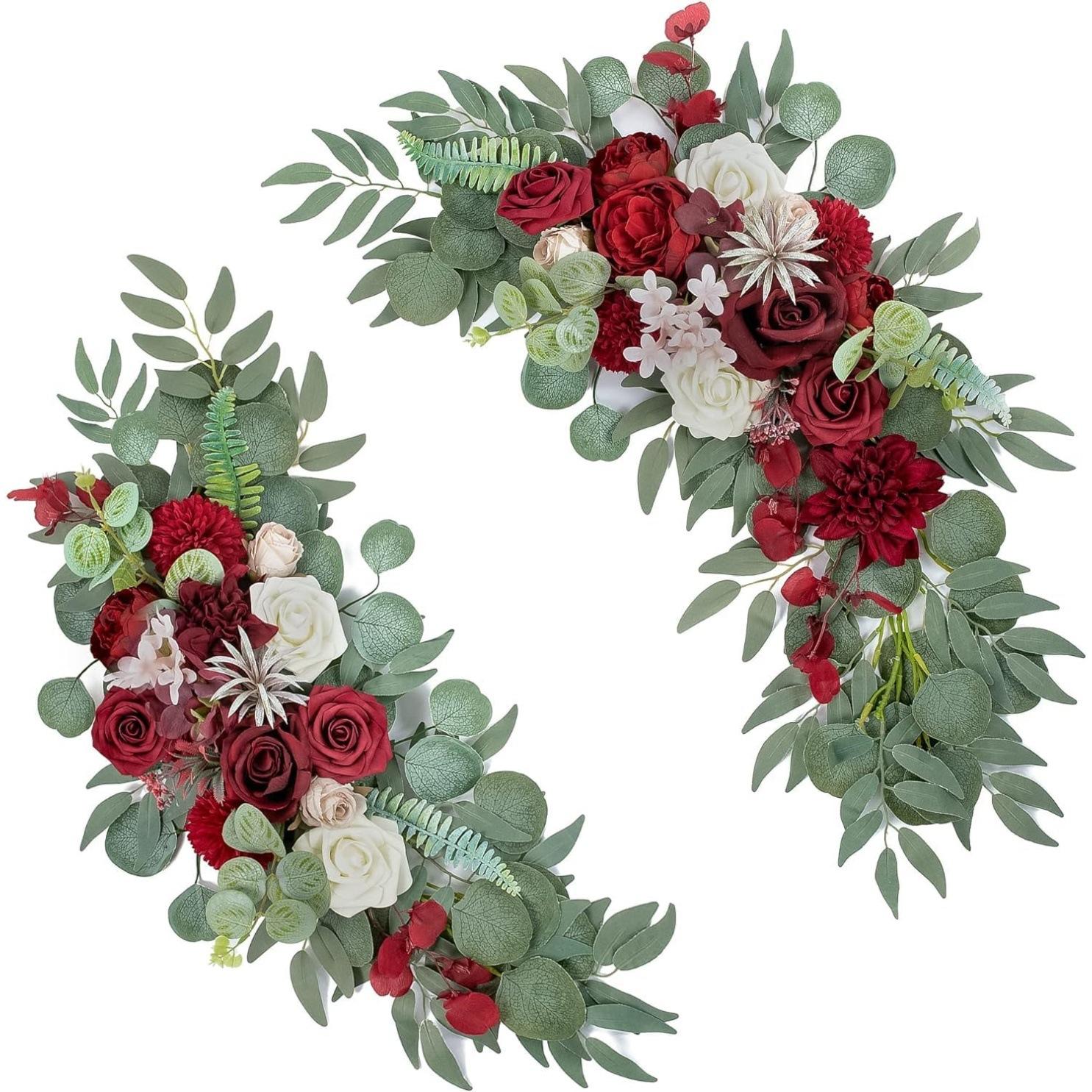 

Свадебная арка, дверной цветочный набор, украшение, свадебная вечеринка, оформление сцены дома, реквизит красный