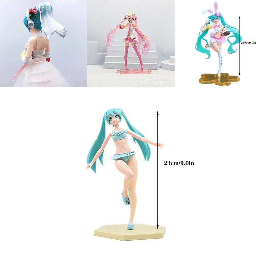 Hatsune Miku Cartoon Virtual Singer Manga Statue Figurines Stunning Collectible Model Toy