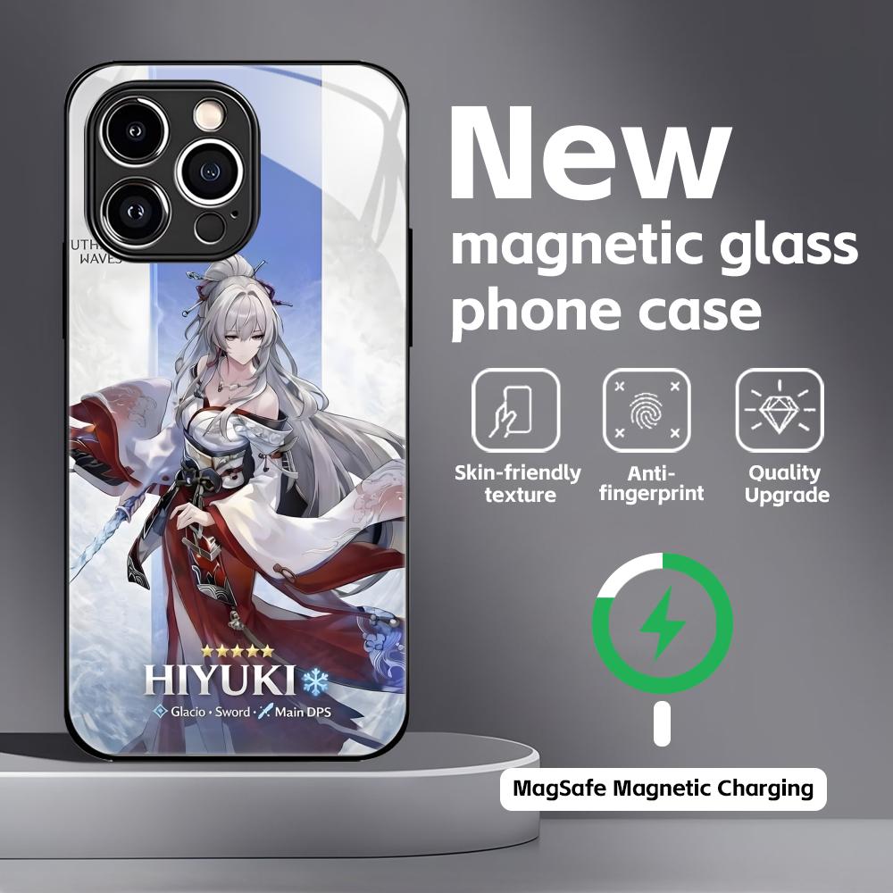 Wuthering Waves Hiyuki Phone Case For iPhone17 16 15 14 13 12 11 X XR XS 8 Plus Mini Pro Max Glass Magnetic Case