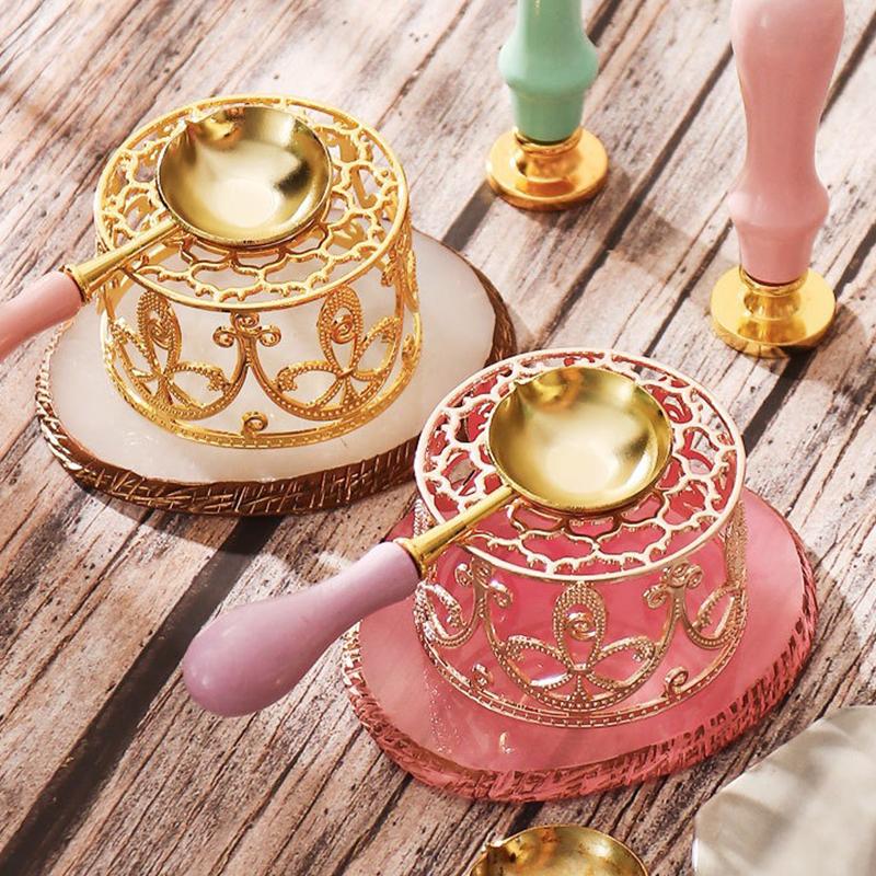 Vintage Wax Furnace DIY Craft Melting Candle Wax Sealing Heater Stove Spoon Sealing Wax Seal Tool Craft Supplies Wedding Gifts