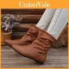 Wish Women's Fashionable Sexy Ankle Boots Stylish Round Toe Low Heel Design In Black And Dark Brown For Comfortable Winter Wear