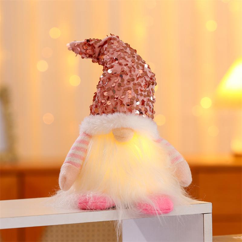 Cross-Border Christmas Decor: Light-Up Rudolph, Santa, Faceless Doll Ornaments, Small Festive Gifts