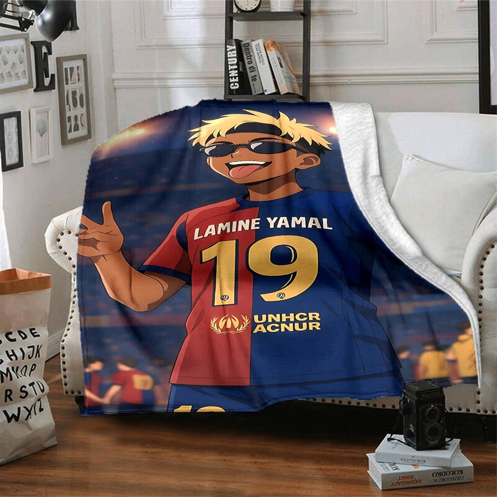 Barcelona Football Fan printed flannel breathable and warm blanket, a stylish home gift, suitable for home, office and bedspread use. 0710a21