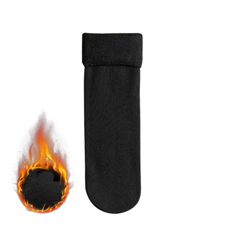 

Winter Warm Thicken Fleece Thermal Snow Socks Women Men Solid Color Soft Velvet Wool Cashmere Home Floor Socks Dropshipping 1pc чорний