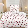 Aesthetic Heart-shaped Pattern, Duvet Cover White red zipper Ultra-Fine Fiber Down Duvet Cover Set Suitable For Girls And Women