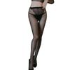 Women Sexy Open Crotch Lingerie Lace Transparent Thin Club Party Pantyhose Female Black Tights Long Socks Erotic High Stockings