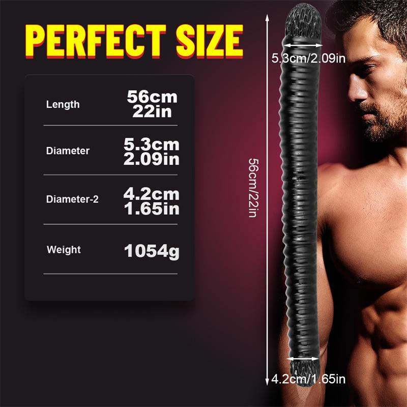 56cm Extra-long Double-headed Threaded Dildo Oversized Thick Anal Whip Sex Adult Products