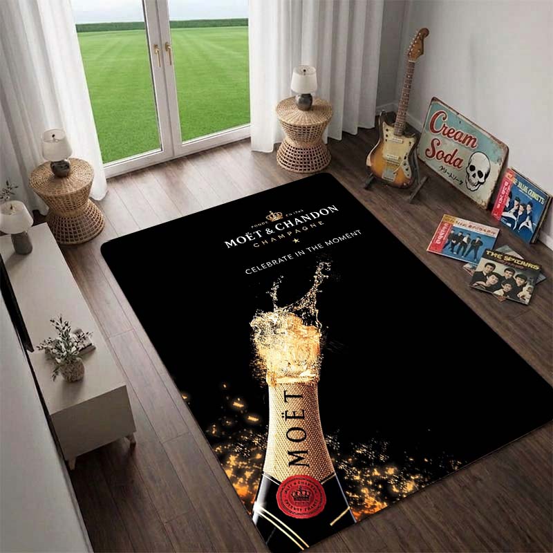 Moet & Chandon Champagner Teppich, Weinschrank Teppich, Bar Teppiche, Wohnzimmer Teppiche. Schlafzimmer Bereichsteppich.
