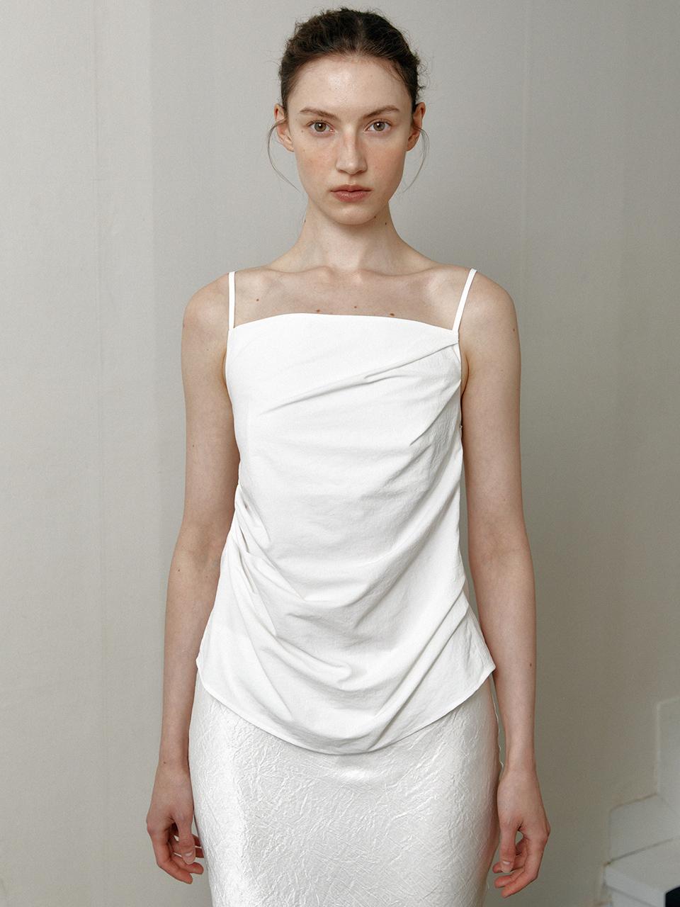 Le Drape Sleeveless Top (White) Free