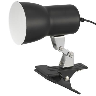 OHM Clip Light E17 (Bulb Not Included) - Up To 40W Incandescent Bulb, LED Bulb Compatible, with In-line Switch, Black, LTC-N117AK-K, 06-1642, OHM