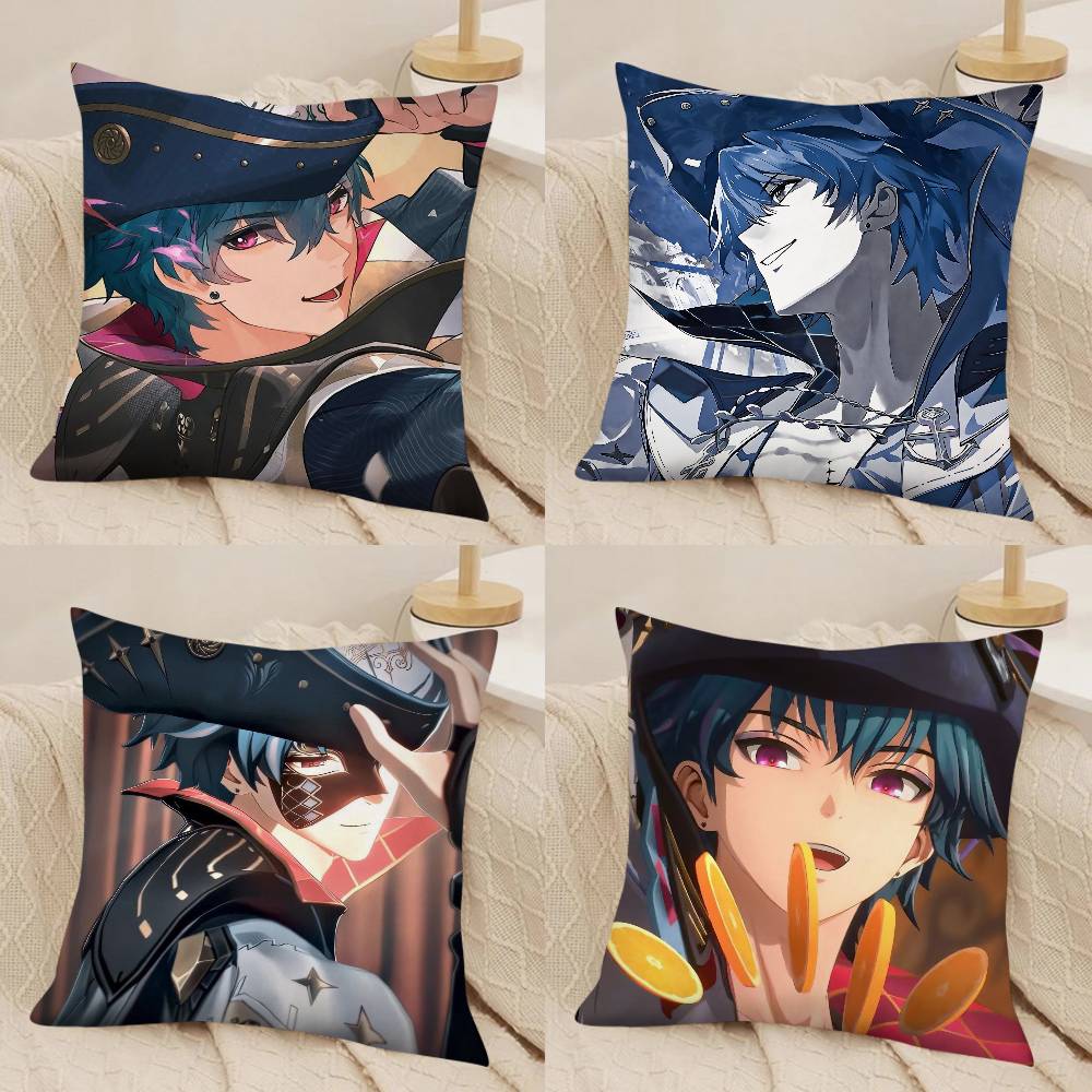 1pc Cute Anime Figure Brant Pillow Case Fashion Square Pillowcase Bedroom Sofa Room Ins Decoration Leisure