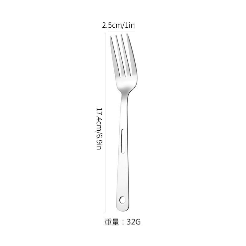 Stainless steel knife, fork and spoon 7-piece set, scroll-type storage bag, camping portable tableware