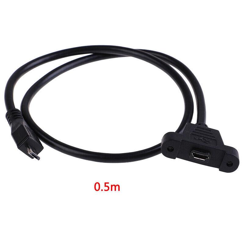 Extension cable plug to female panel installation screw Micro USB2.0 with