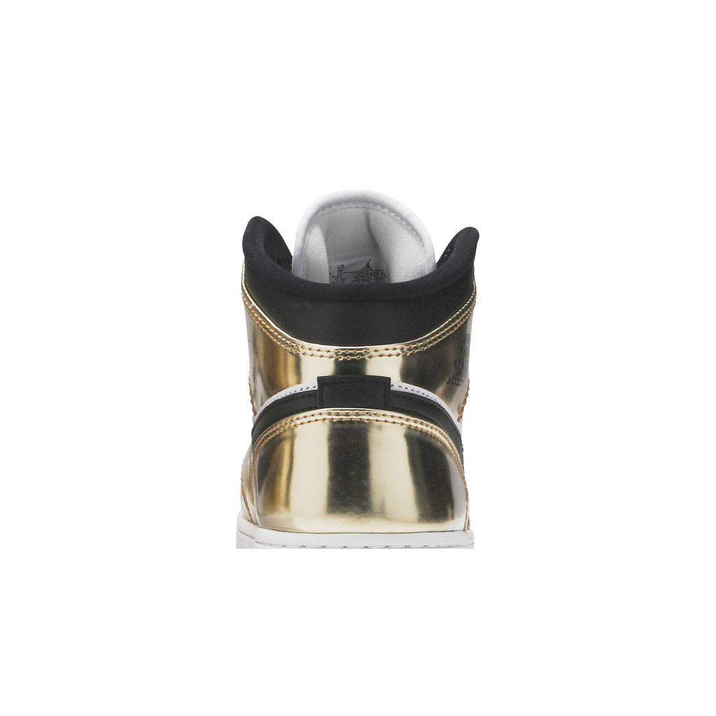 Air Jordan 1 Mid SE Grade School 'Metallic Gold' (Unisex) Metallic Gold / White / Black Kids' Basketball Shoes DC1420 700
