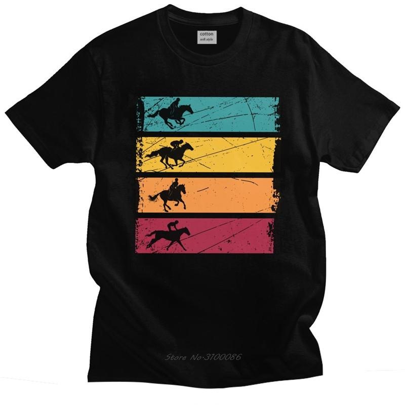 Trendy Unisexs Vintage Horse Riding Tshirt Short Sleeve Cotton Tshirt Designer Equestrian Rider Tee Shirt Oversized Clothes Tops
