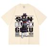 230 Gsm 100% Cotton Dragon Ball V16 Black Goku Print Unisex Heavy Cotton T Shirt