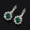 Exquisite Inlaid Diamond Round Pendant Earrings – Japanese & Korean Style