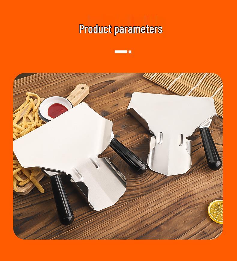 Stainless Steel Single-Handle French Fry Shovel - Ideal for Burger Shops
