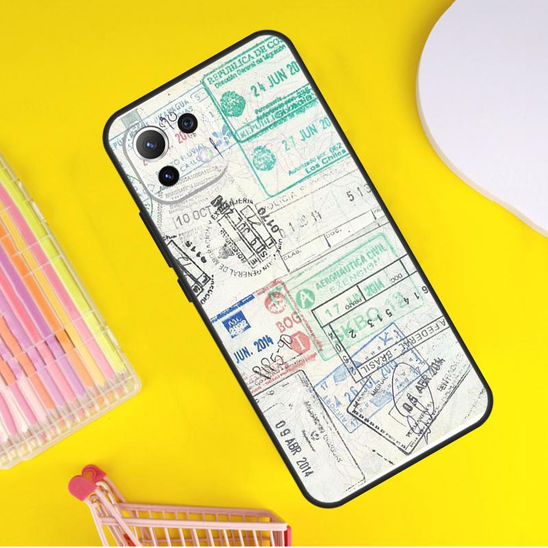 

Retro Post Card Passport Stamps Cover For Xiaomi 14 13 Ultra 11T 12T 13T 14T Pro POCO X7 Pro X3 X5 F3 F5 F6 M6 X6 Pro Case POCO F5