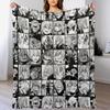 Shigaraki Collage Black and White Version Throw Blanket Cozy Napping Blanket Gift for Mom Dad