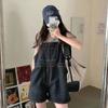Summer Baggy Denim Overalls Girl Summer Loose Jumpsuit Denim Suspenders Women