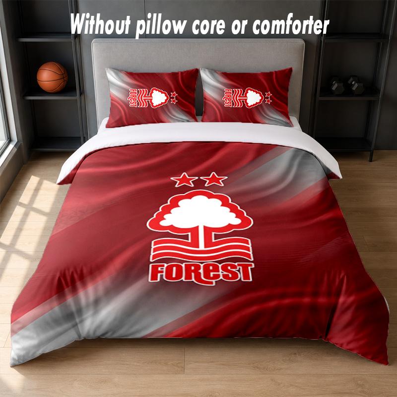 Nottingham Forest Design Bett Bettwäsche-Set 1 Bettbezug + 2 Kissenbezüge Weich Atmungsaktiv Haushalt Bettwäsche