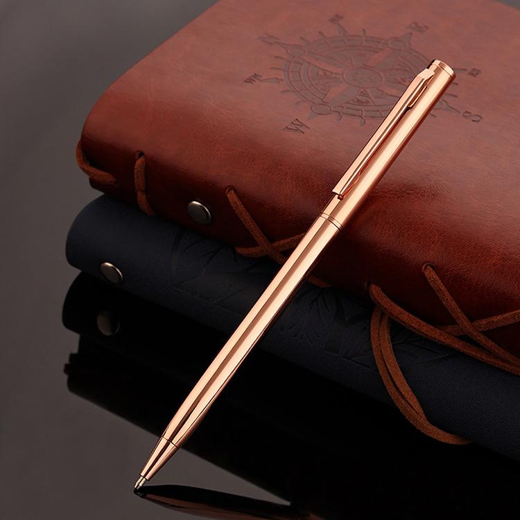 Metal Plated Rotary Ballpoint Pen Business Advertising Gifts Hotel Pen Signature Pen Office Pen Student Exam Pen Stationery