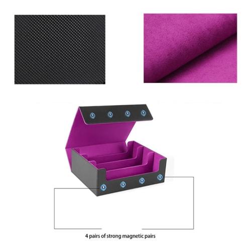 Qialexicon Card Deck Box, Sports Card Case, Display, PU Leather, Holds 1800 Standard Trading Cards, Purple