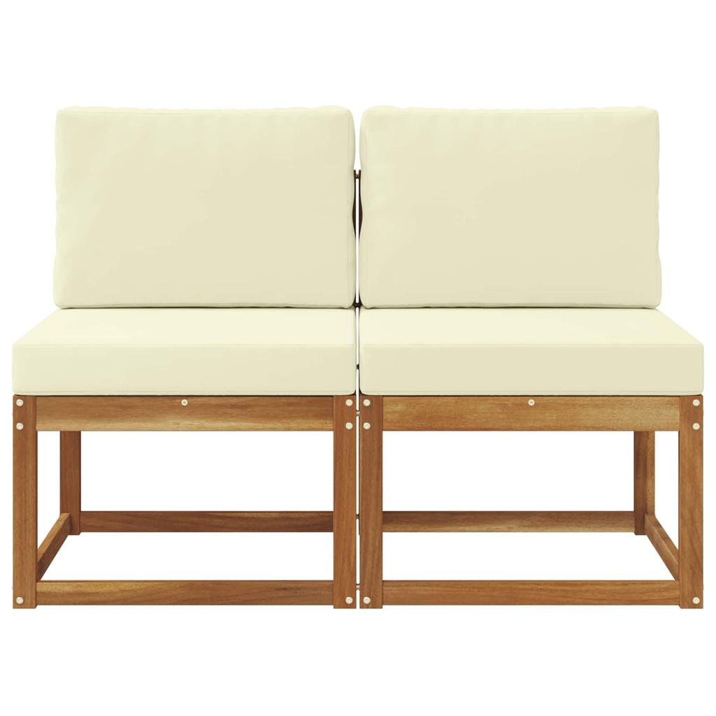 2 Piece Outdoor Center Sofa Solid Acacia Wood