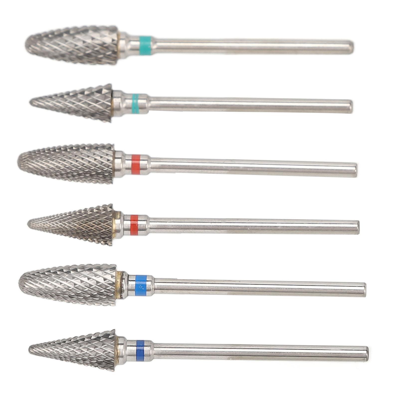 

6 шт. сверл для ногтей, удаление омертвевшей кожи, вольфрамовая сталь, шлифовальные головки для полировки ногтей