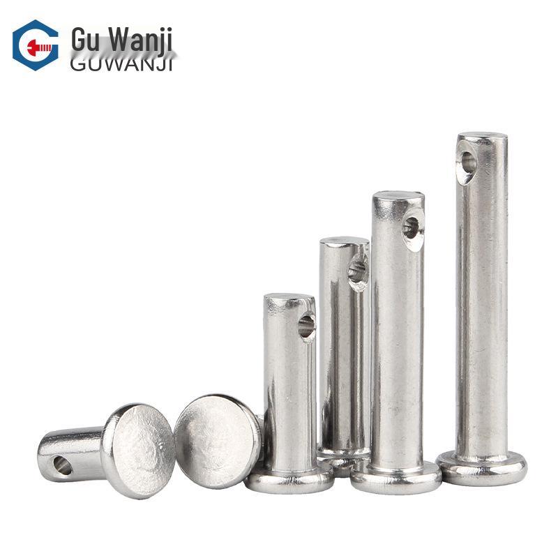 304 Stainless Steel Flat Head Dowel Pin with Hole, Cotter & Locating Pin - M3 To M12 Sizes