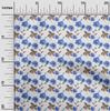 oneOone Cotton Flex Medium Blue Fabric Floral Sewing Fabric By The Yard Printed Diy Clothing Sewing Supplies 40 Inch