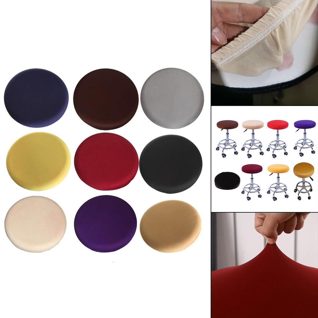 2Pcs Barstool Covers Round Washable Durable Soft Elastic Polyester Stool Slipcover Seat Covers for 12 Bar