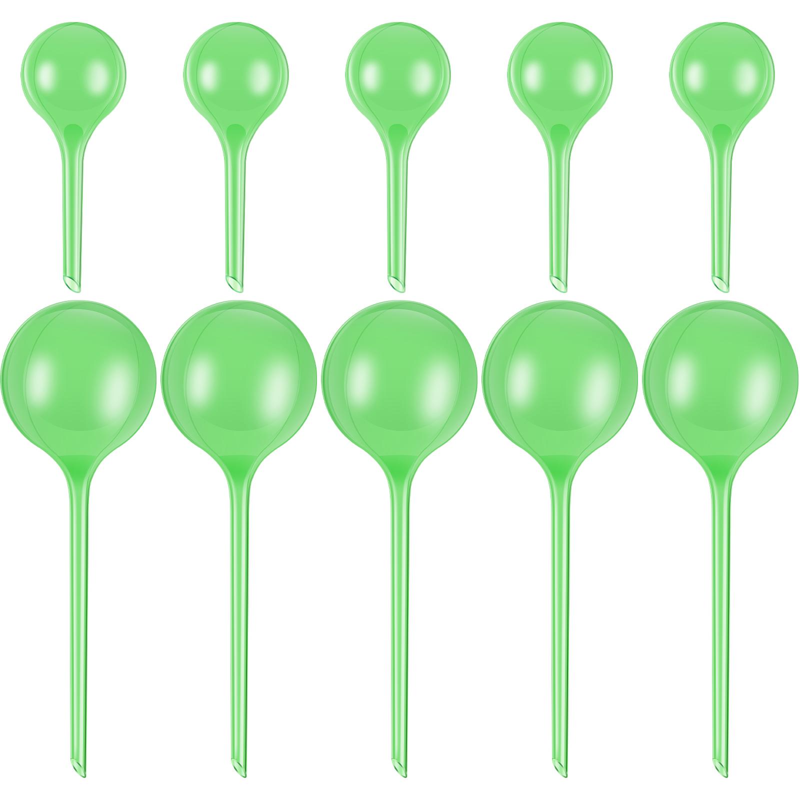 

10Pcs Plant Automatic Watering System Balls Device Drip Irrigation Stakes Planter Insert Flower Self Feeder PVC Clear 250ML 60ML зелёный