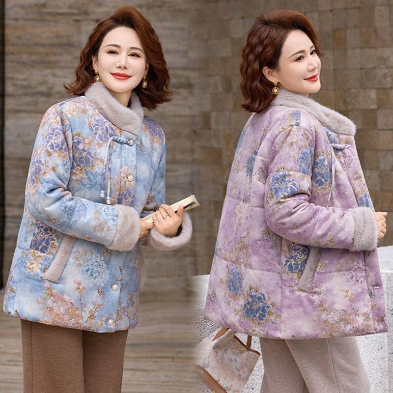 Padded Clothes Chinese Women's Padded Jackets, Piled and Thickened Warm Jackets Chinese Padded Clothes Women