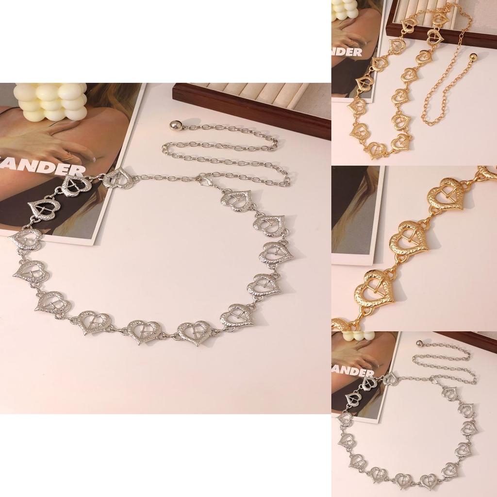 Love Heart Metal Waist Chain With Elegant Hollow Buckle For Women Summer Fashion Accessory