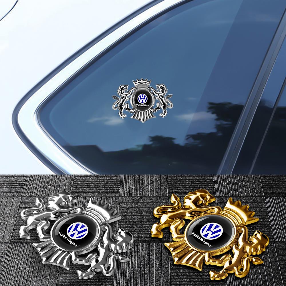 1PCS Car Lion Crown Emblem Metal Sticker Center Cover For VW Golf Beetle GTI MK4 motion Polo Jetta Touran Tiguan Car Accessories Qx0
