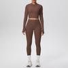 Spot Solid Color Polished Nude Short Coat Set Tight Pocket Running Fitness Yoga Suit Two-piece Set