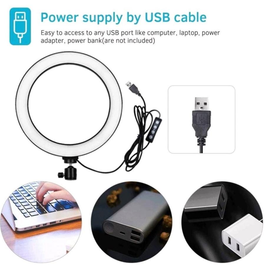 6 Inch LED Ring Light Selfie Camera Studio Tripod Stand Photo Video Dimmable