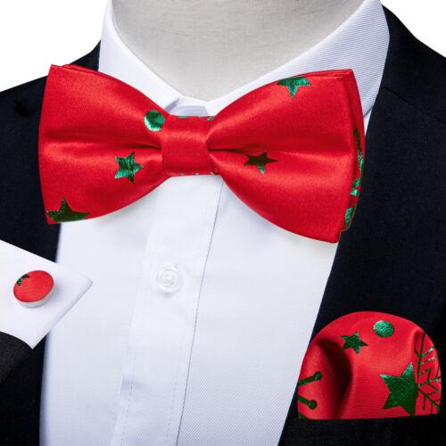 Conjunto de abotoaduras masculinas de seda azul ajustável com gravata borboleta Paisley floral Hanky