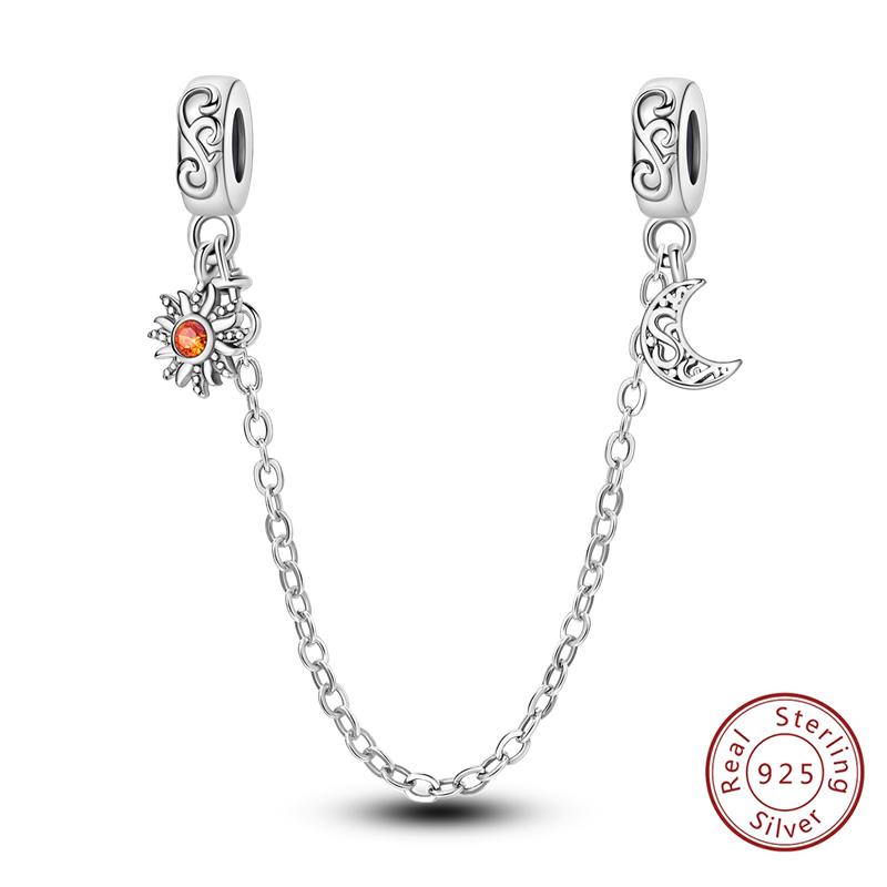 Girl New Stars Safety Chain Clip Charms Metal Key Locks Pendent Fit Original Bracelets Make Your Own Festival Accessory Elegant Fashion Beautiful