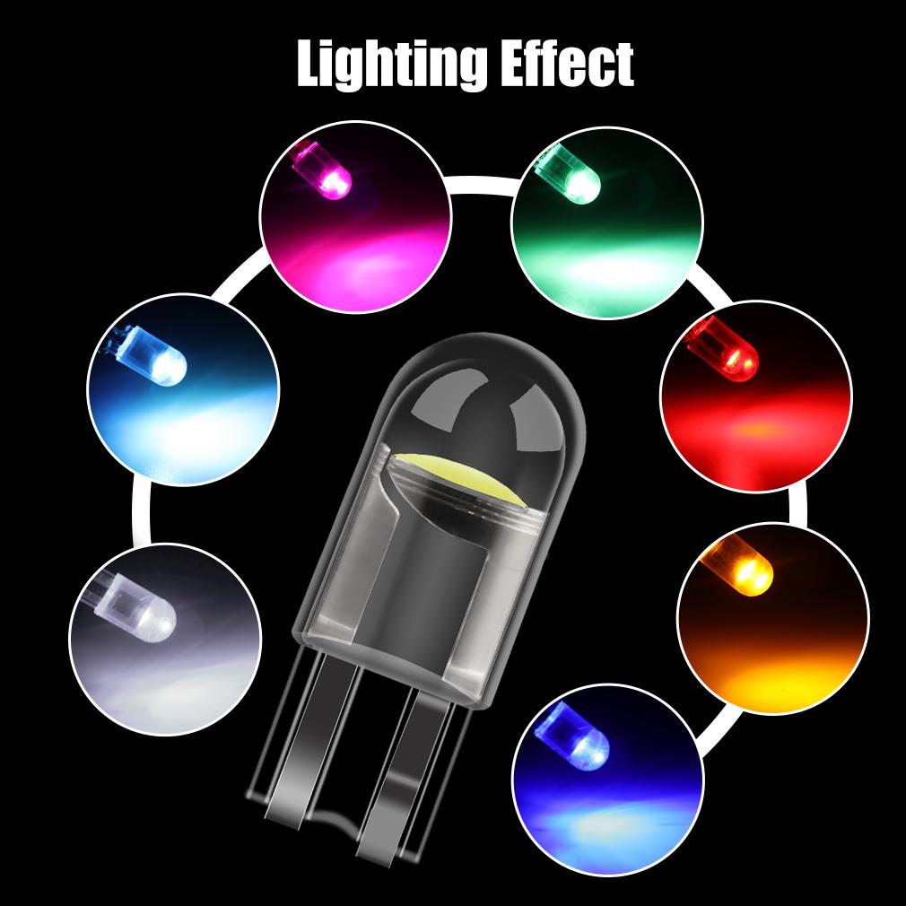 10Pcs T10 W5W LED Bulb WY5W 168 194 LED Car Interior Dome Lights Wedge Parking License Plate Lamp Auto 12V White Red Yellow Blue Dome Lights 6