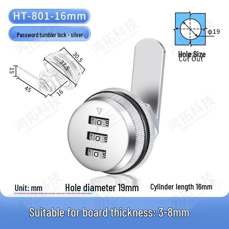 Zinc Alloy Round Password Cabinet and Drawer Cam Lock
