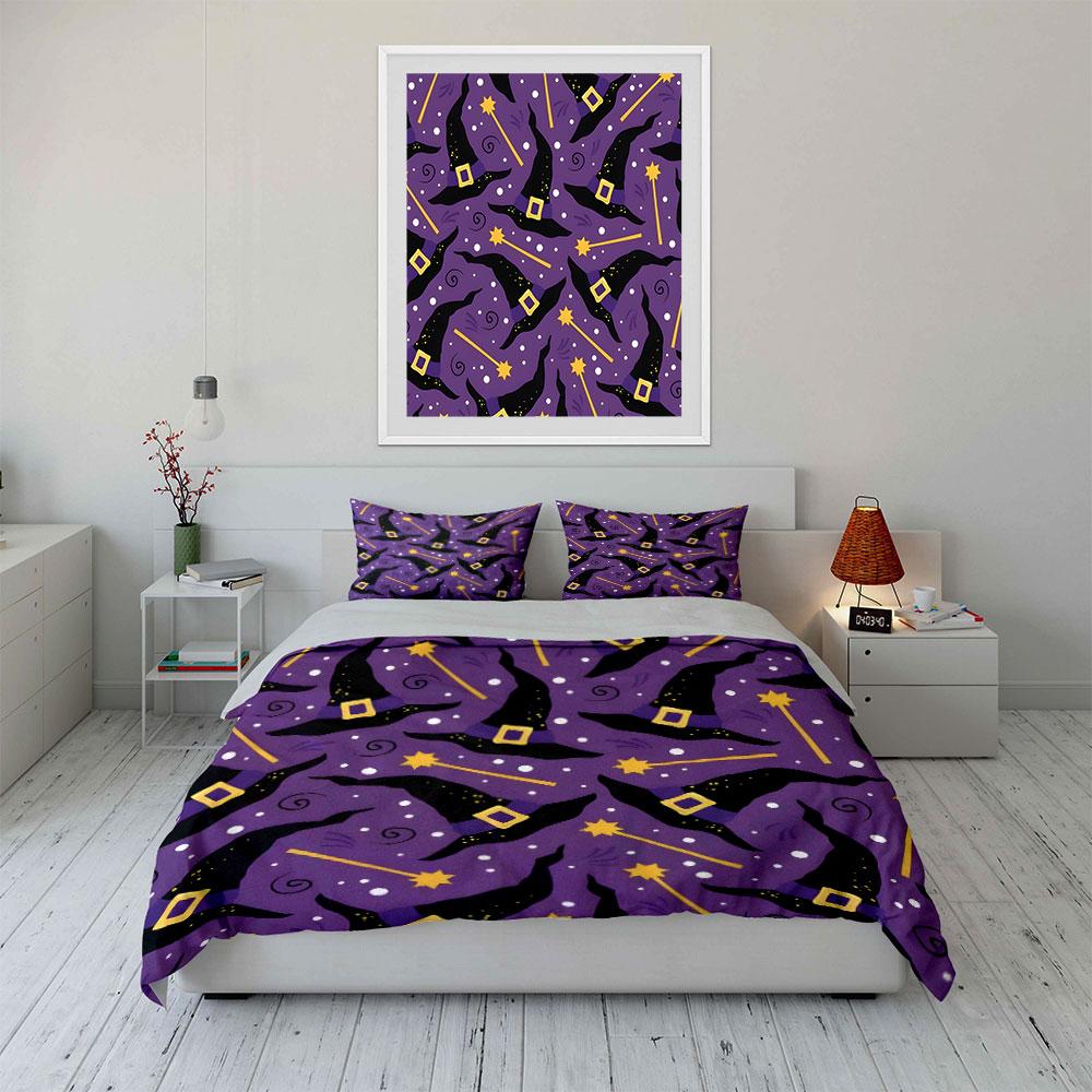 Witch Costume Set For Halloween Magic Exquisite Three-Piece Bedding Set Gift For Kids And Adults